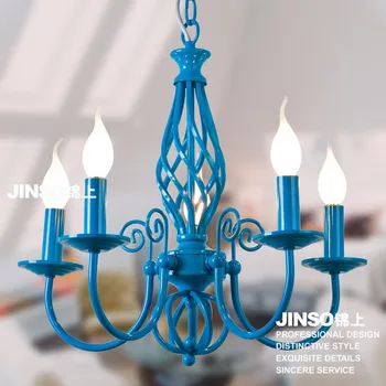 Gratis verzending ems blauw mode rustieke hanglamp restaurant lamp bar lamp eettafel lamp 3202-5b