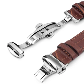 Qialino lederen band horlogeband voor iwatch rvs aansluiting adapter voor apple watch 42mm 38mm series1 series2
