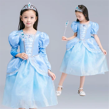 Cinderella Prinses Jurk Meisjes Jurken Kinderen Cosplay Kostuum Baby Kerst Kleding Meisje Cartoon Jurk Kids Kleding Vestido