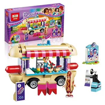 2016 Lepin 01007 Meisje Vriend Pretpark Hot Hond elwagen Bouwstenen set Kids Bricks Gift Speelgoed Compatibel met Lepin 41129