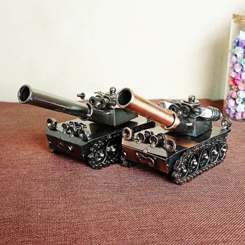 HOT! Retro Iron Tank Model Ornamenten Vintage Metalen Tank Ambachten Home Decor Gift Kids Gift Gratis Verzending