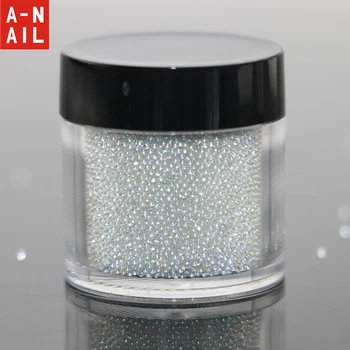 Groothandel Nieuwkomers 0.6-0.8mm 0.8-1mm 15g/jar Clear AB Caviar Mini Glitter kralen Manicure Decoratie Nail Art Rhinstone DIY