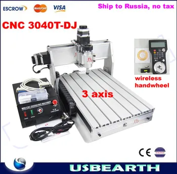CNC graveermachine 3040T-DJ, CNC frezen/boren/carving machine, CNC 3040 met draadloze handwiel, schip naar Rusland. GEEN BELASTING!