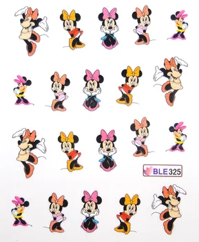 1 Sheet Art Nail Mickey Cartoon Mouse Nail Art Water Transfer Sticker Sticker Sticker Voor Nail Art Decoratie BLE325