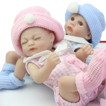 Levensechte Pasgeboren Baby Poppen Full Siliconen Vinyl 11 Inch Reborn meisje En Jongen Babies Mini Alive Kinderen Toy Kids Kerst Gift