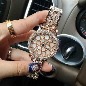Mode Luxe Horloge Vrouwen Roterende Wijzerplaat Armband Quartz-horloge Rose Goud Zilver Vrouwen Horloges Relogio Feminino reloj mujer