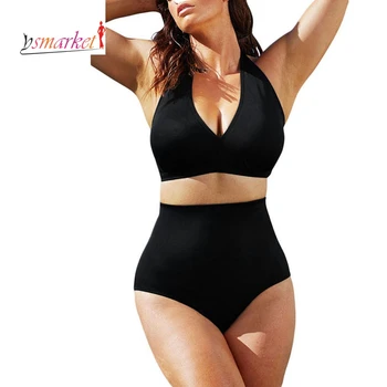 2016 Push up Hoge Taille Badpak 4XL XXXL XXL big size vrouwen Badpak Gevoerde Bikini set Retro Beachwear Plus Size Badmode
