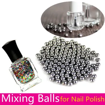 100 stks 6mm Rvs Kralen Nagellak Mengen Ballen Ronde Ballen voor Glitter Polish DIY Nail Lacquer Nail Art Gereedschap