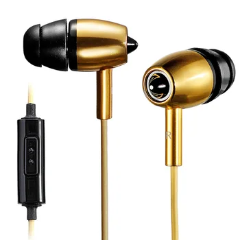 Hoge Kwaliteit Metal Bass Oortelefoon In Ear Monitor Bullet Koptelefoon Met mic gold oordopjes voor pc iphone 6 s samsung s6 xmas geschenken