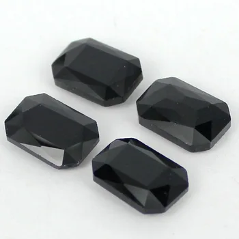 Gitzwart Rechthoek Crystal Fancy Stone Point Terug Glas Steen Voor DIY Sieraden Accessory.10 * 14mm 13*18mm 18*25mm 20*30mm