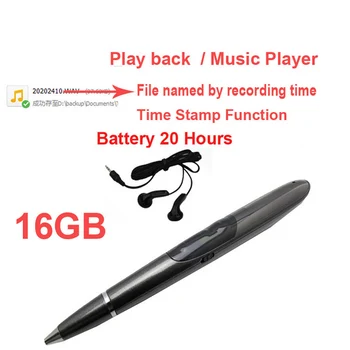 S1 16G muziekspeler pen mp3-speler supprt voice recorder w/tijd stempel spraakgestuurd batterij 20 H audio recorder audio speler