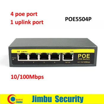 5-Port 10/100 Mbps POE Switch compatibel netwerk beveiligingscamera's POE5504P 100 m afstand IEEE 802.3af inclusief adapter