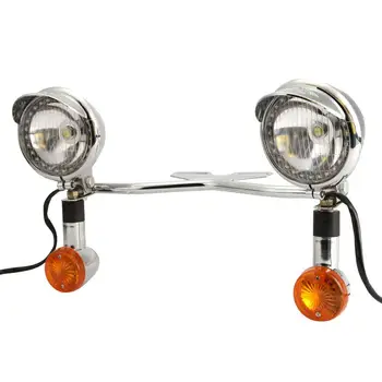 Universal custom motorfiets koplamp spot mistlamp bar kit amber richtingaanwijzers lamp led rijden licht voor harley davidson honda