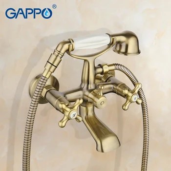 GAPPO 1 SET Muur-mount wastafel kraan uitloop Twee cross handvat bad mixer Antieke Vintage telefoon stijl handshow G3263-4