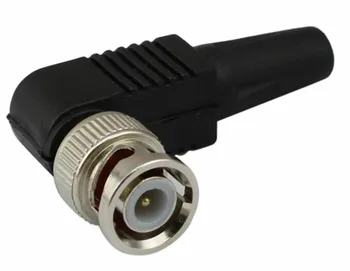 10 stks RG59 BNC stekker pin Soldeerloze Rechte Hoek video adapter bnc Connector voor CCTV Camera