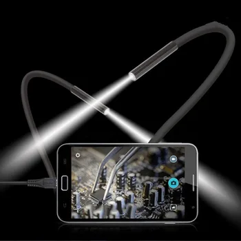 1 stks Hot 2 M 7mm HD USB Endoscoop Waterdichte Borescope Snake Inspectie Tube Video Camera met 6 LED Hot Koop