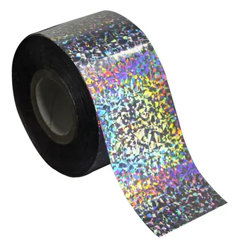 120 m * 4 cm Holografische Glitter Nail Transfer Folie Multicolor Plastic Laser Effect Nail Art Stickers DIY Nail beauty gereedschap WY261