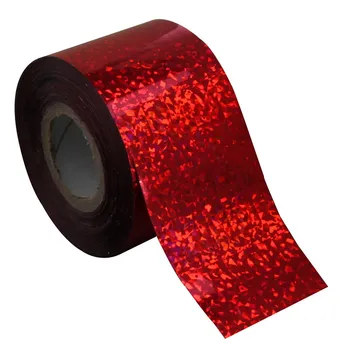 Glitter Rode Kleur Plastic Nail Transfer Folie Vingernagels Decal 120 m * 4 cm Nail Art Sticker DIY Accessoires Leveranciers WY273