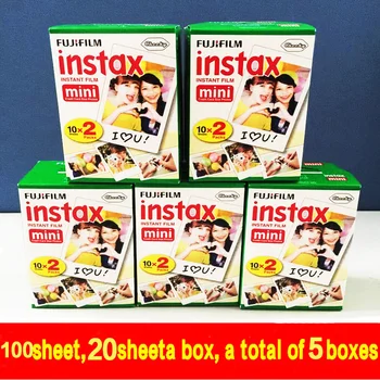 Nieuwe 100 vellen hoge kwaliteit originele fujifilm instax mini 8 film voor 7 s 8 25 50 s polaroid instant camera mini film wit edage
