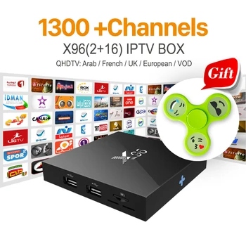 X96 IPTV Box Android 6.0 Amlogic S905X Quad Core 1 Jaar QHDTV IPTV Abonnement Europese Arabisch Frans Kanalen HD Smart TV Box