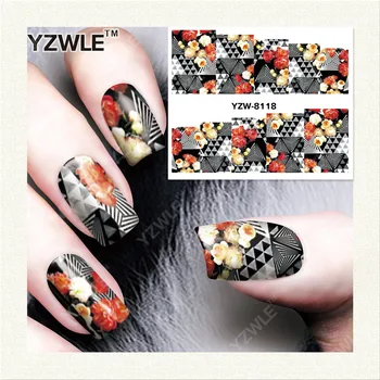 YZWLE 1 Vel DIY Decals Nagels Art Water Transfer Printen Stickers Accessoires Voor Manicure Salon YZW-8118