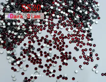 Top Kwaliteit 1440 ST SS20 4.6-4.8mm Dark Siam Glitter Niet Hotfix Rode Kristal Glas Nail Art Decoraties plaksteen Steentjes 20ss
