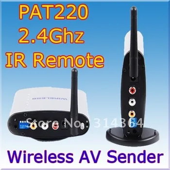 2.4G AV Sender + Ir-afstandsbediening Extender Draadloze Transmitter, av zender en ontvanger draadloze av sender PAT-220 Gratis verzending