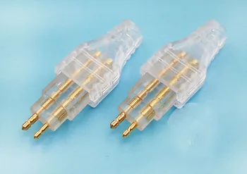 Koop vergulde connector voor sennheiser diy hd650 hd600 hd565 hd580 hd414 zwart wit mini plug jack 2 stks