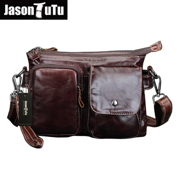 JASON TUTU casual Crossbody Tas Multi-pocket koffie kleur Schoudertas multifunctionele Lederen tas man messenger bags HN47