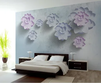 Custom foto behang 3d europese moderne en eenvoudige bloemen retro bank achtergrond 3d wallpaper 3d mural behang