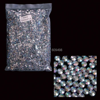 AB3 groothandel 10000 stks ab kleur acryl rhinestone glitter 3mm hot-fix kristal bril diy nail art decoratie