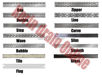 1200mm "lijn" patroon Rvs 304 Linear Douche Drain, horizontale Afvoer, Floor Afval, lineaire afvoerputje
