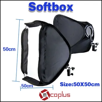 Mcoplus 21 "50x50 cm Fotografische Studio Flash Bracket Softbox voor Nikon SB900 SB600 & Canon 430EX/580EX II YN-560 II III