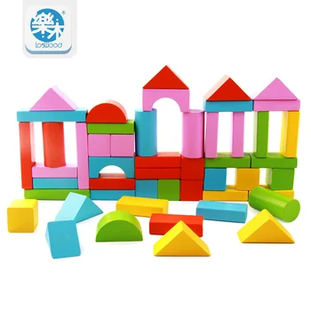 Houten 50 Stks Blok Montessori Kinderen Kinderen Speelgoed Intelligentie Vroege Educatief Spel Het kind gift Gratis verzending Blokken