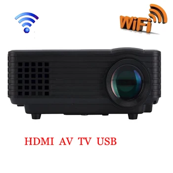 Digitale Multimedia LCD LED Mini Projector Home Theater 3D Cinema HDMI USB Video 1080 P HD pico projector met Draadloze Wifi