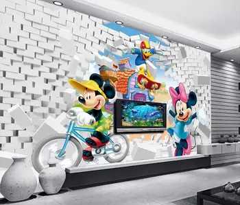 Aangepaste mural behang kinderkamer 3d foto behang animatie cartoon HD schilderen sofa TV achtergrond muur vliesbehang sticker