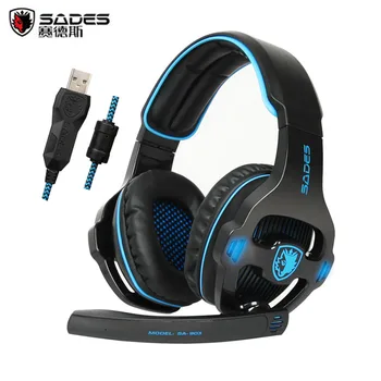 Sades sa903 gaming headset casque 7.1 surround sound channel e gamer hoofdtelefoon met microfoon mic fone de ouvido