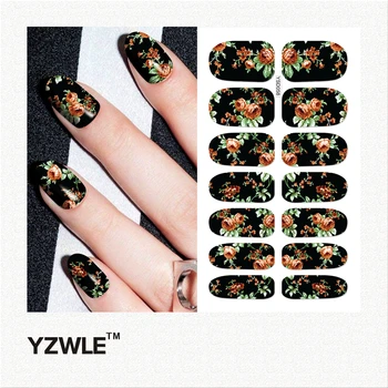 YZWLE 1 Vel Water Transfer Nails Art Sticker Manicure Decor Tool Cover Nail Wrap Decal (YSD058)