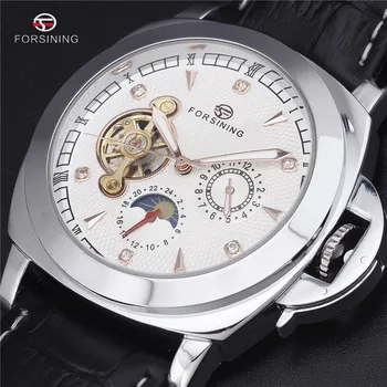 Forsining 2016 Automatische Horloge Mannen Relogio Masculino Lederen Band Erkek Kol Saati Diamond Horloges Luxe Montre Homme Relojes