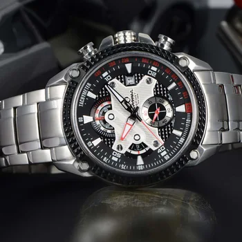 Mannen horloges Sport Mode Luxe Elegance quartz horloge siliconen band multifunctionele lichtgevende waterdicht 100 m CASIMA #8207