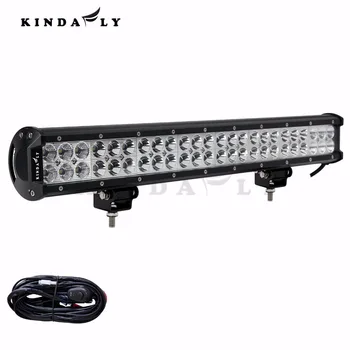 KINDAFLY IP68 17 inch 144 W Spot en Flood Combo Led-lichtbalk + Wireharness voor Cars ATV Boot SUV UTE 4X4 Truck Jeep h3 h7 13248Lm