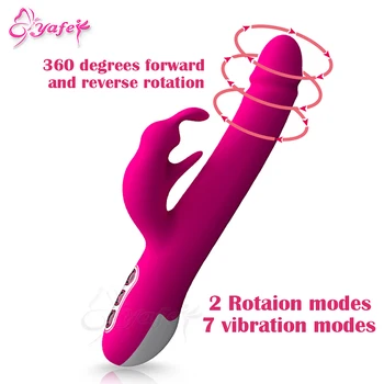 7 speed vibrator G-spot dual trillingen USB Opladen Waterdichte elektrische dildo sex machine speeltjes voor vrouw