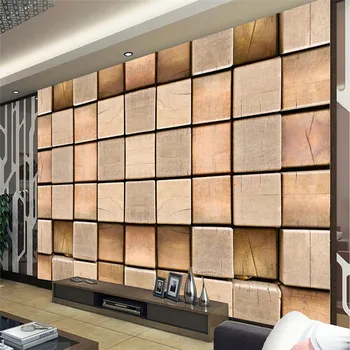 3D foto behang houtsnijwerk hout relief TV achtergrond afbeelding achtergrond 3D grote muurschildering behang Moderne schilderen