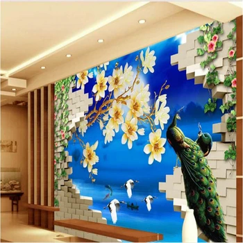 Beibehang grootschalige custom wallpaper 3d Chinese wind Wonderland bloem TV muur ontwerp wasbare behang voor keuken