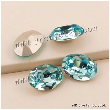 #4120 10*14mm 13*18mm 18*25mm Oval Fancy Crystal Similisteen Licht aquamarijn 3d Nail Art crystal decoraties steentjes
