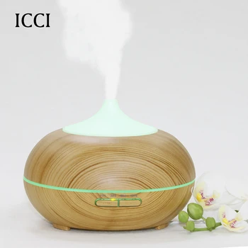 Icci Luchtbevochtiger Essentiële olie diffuser difusor de aroma geurverspreider Diffuseur huile essentiële Aroma Led lamp capaciteit 300 ml