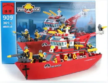 Bouwsteen set compatibel met lego city brandrijding schip 3D Bouw Baksteen Educatief Hobby Speelgoed voor Kids