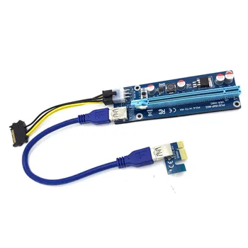 Mosunx usb3.0 pci express 1x 16x extender riser card adapter sata 6pin power kabel voor bitcoin futural digitale f35