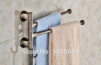 Nieuw us free verzending retro stijl antiek brons badkamer beweegbare badhanddoek bar handdoek houder rack rvs wandmontage
