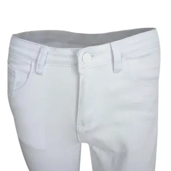 Zomer stijl wit gat gescheurde jeans Vrouwen jeggings cool denim hoge taille broek capri Vrouwelijke zwarte skinny casual jeans Z1